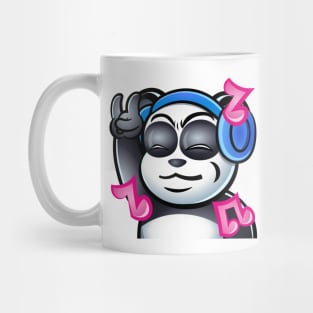 Panda music twitch emote, bear headphone sub emoji, kawaii cute animals, metalhead, rock, trap, party Mug